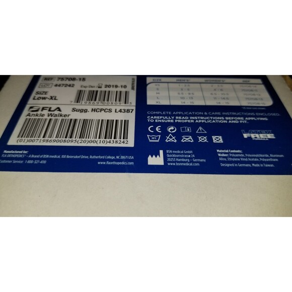 NEW Ankle Walker FLA orthopedics Black Gray Low XLarge XL Immobilize cast ortho - Picture 10 of 11